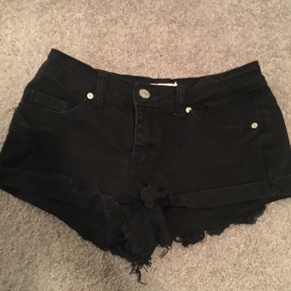 Blue Asphalt black jean shorts